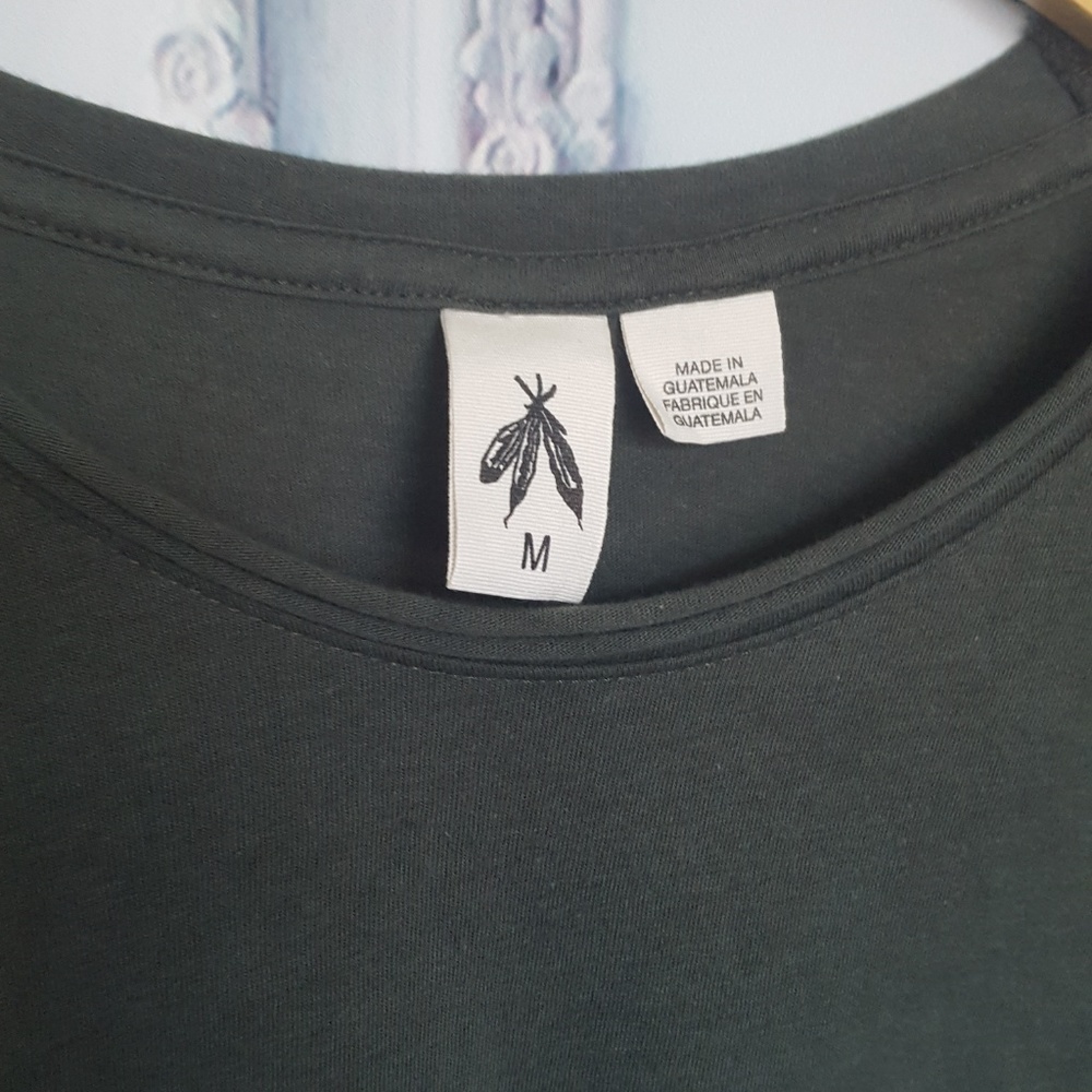 Feathers Green Layered Short Sleeve Shirt - Picture 2 of 4